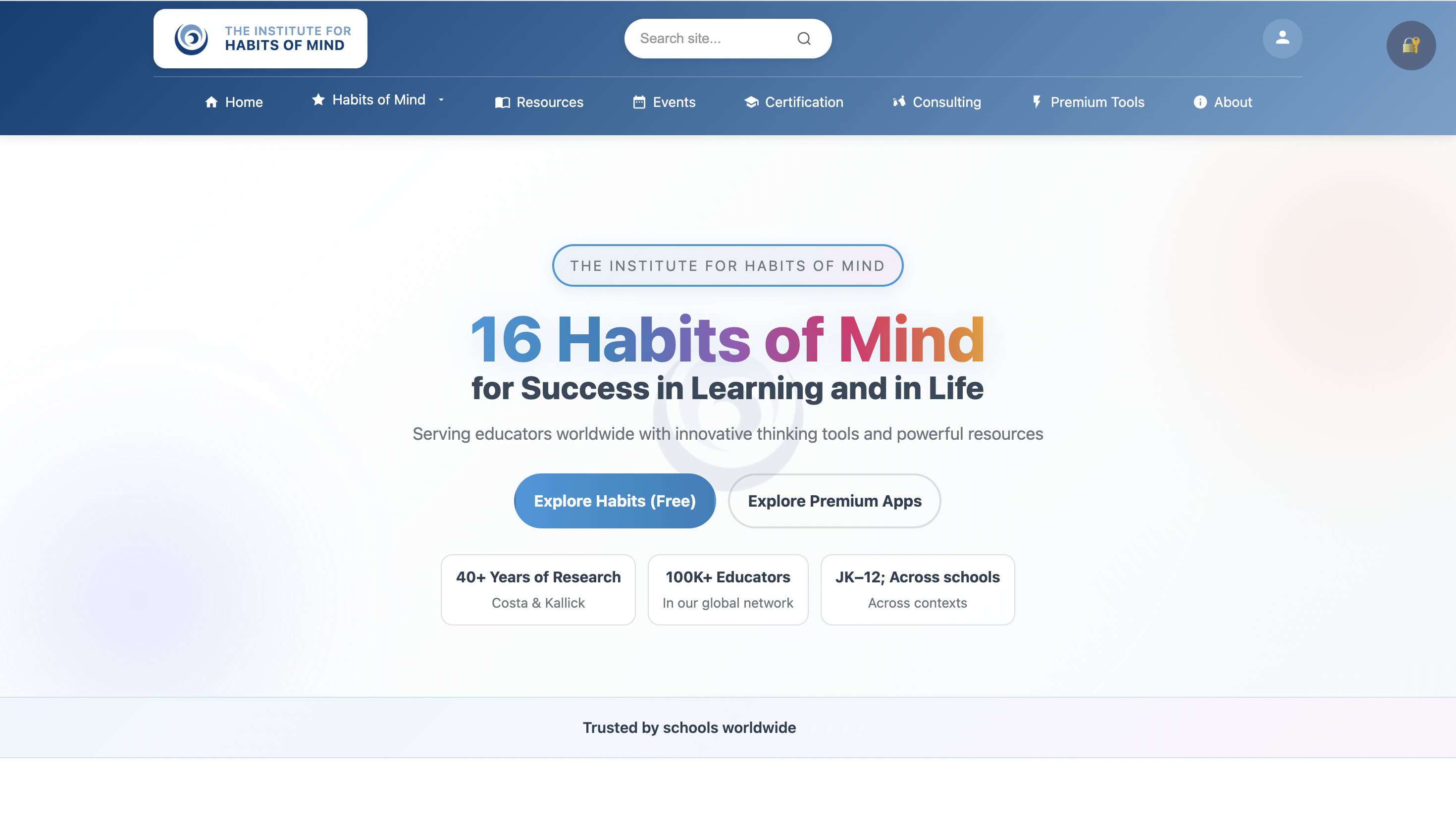 Habits of Mind Platform Hero Image